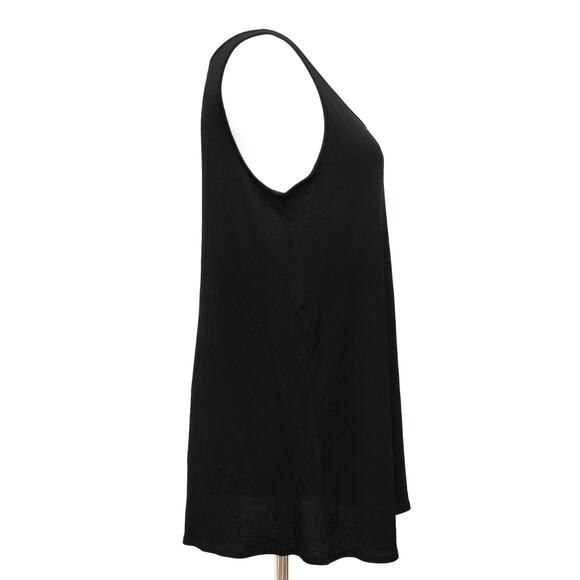 Eileen Fisher Black Knit Stretchy 100% Crepe Silk Tank Tunic Size Medium - Picture 4 of 8